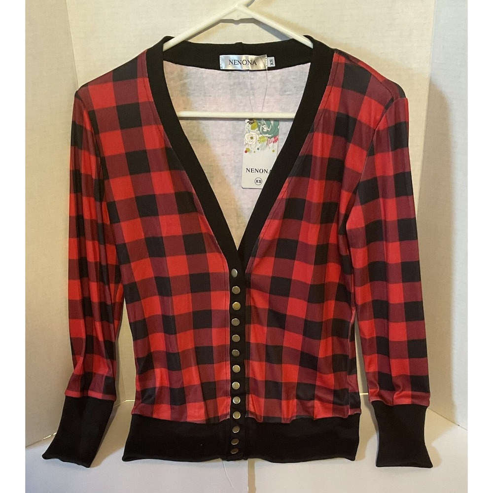 Nenona Women's  Top Size XS Long‎ Sleeve Button-Shirt NEW!